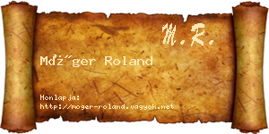 Móger Roland névjegykártya